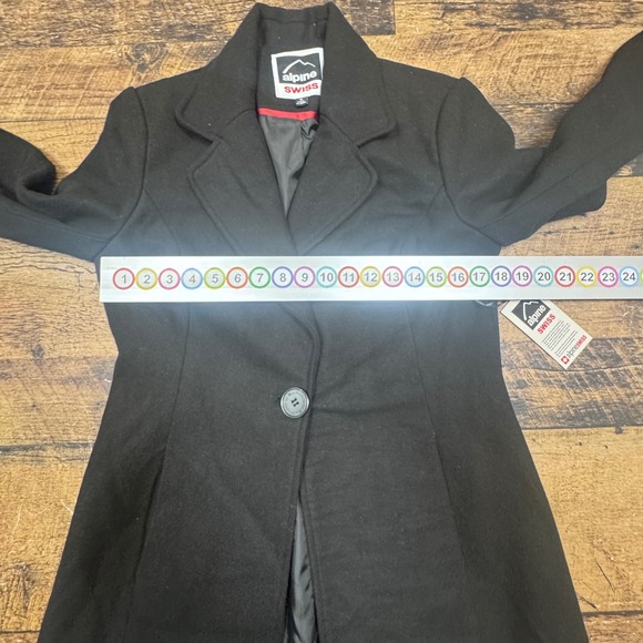Alpine Swiss Women's Black Wool Blend Coat Style AS707 Parent Size M MSRP - Picture 6 of 9